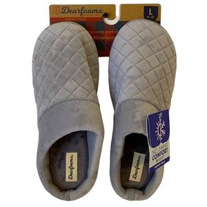 Dearfoams | Large (9-10) | Women’s Grey Indoor/Outdoor Memory Foam Slippers